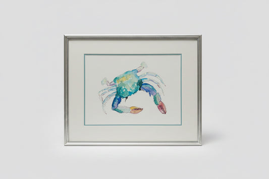 Framed A3 Coral Claw Crab Original Watercolor Art Print