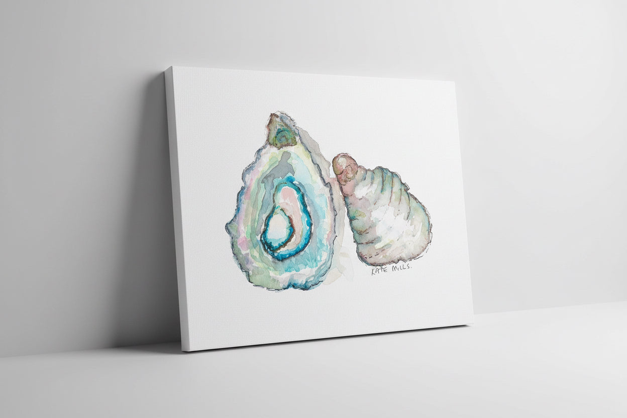 Oyster & Shell Watercolor Art Print