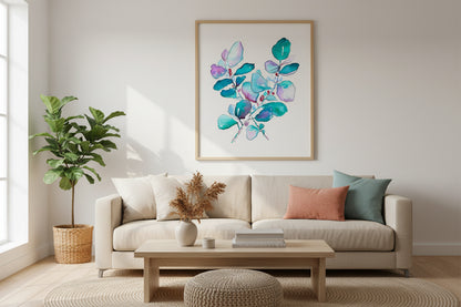 Eucalyptus Leaves Artwork Watercolor Art Print