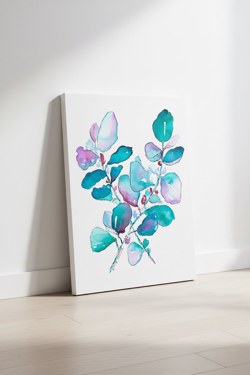 Eucalyptus Leaves Artwork Watercolor Art Print