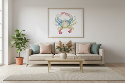 Pastel Salt Crab Artwork Watercolor Art Print