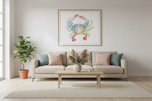 Pastel Salt Crab Artwork Watercolor Art Print