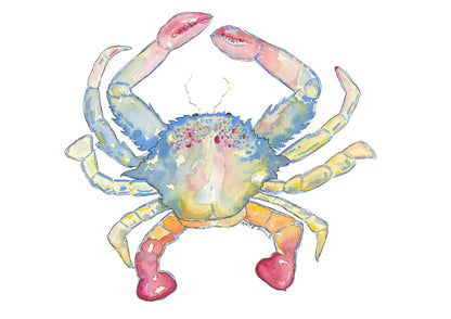 Pastel Salt Crab Artwork Watercolor Art Print