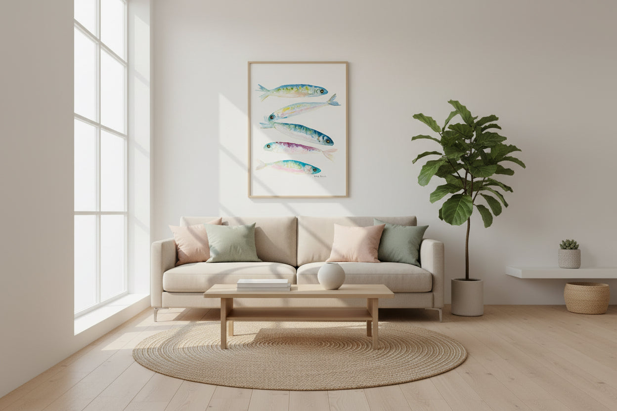 Five Along the Tide Artwork Watercolor Art Print