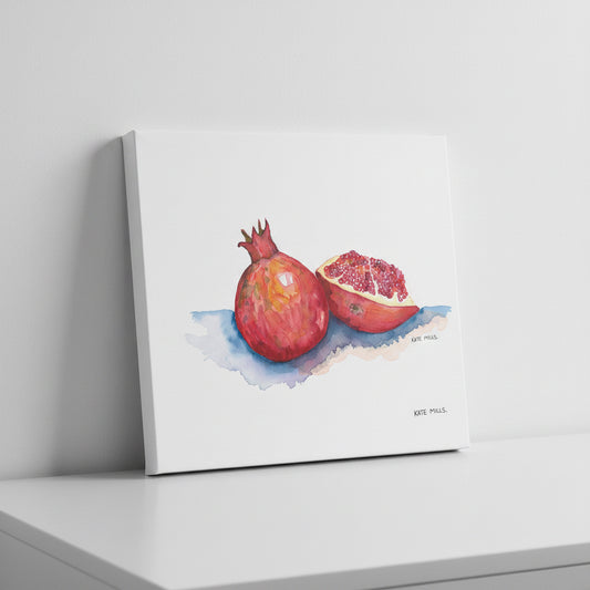 Ruby Pomegranate Artwork Watercolor Art Print