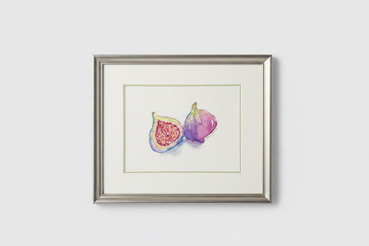Framed A3 Magenta Figs Original Watercolor Art Print