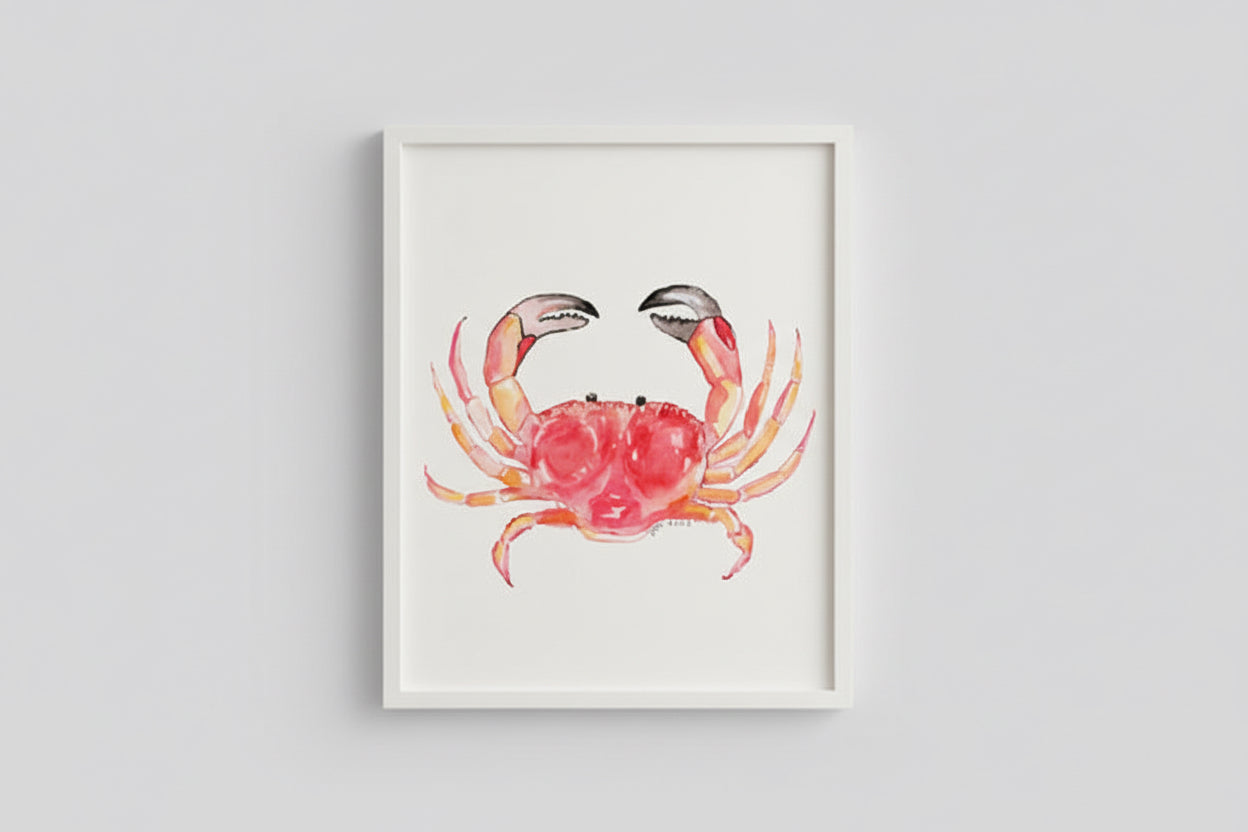 Sunrise Crab Watercolor Art Print