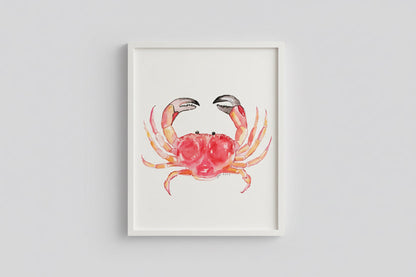Sunrise Crab Watercolor Art Print