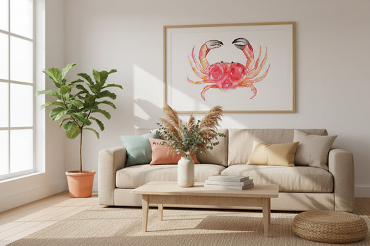 Sunrise Crab Watercolor Art Print