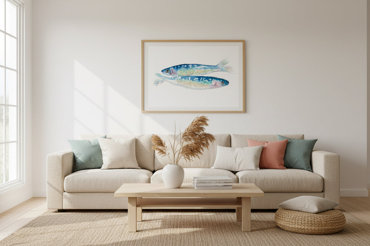 Sardines Watercolor Art Print