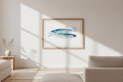Sardines Watercolor Art Print